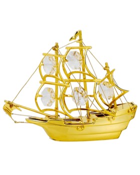 24K GOLD PLATED SAILING SHIP 24K GOLD PLATED SAILING SHIP